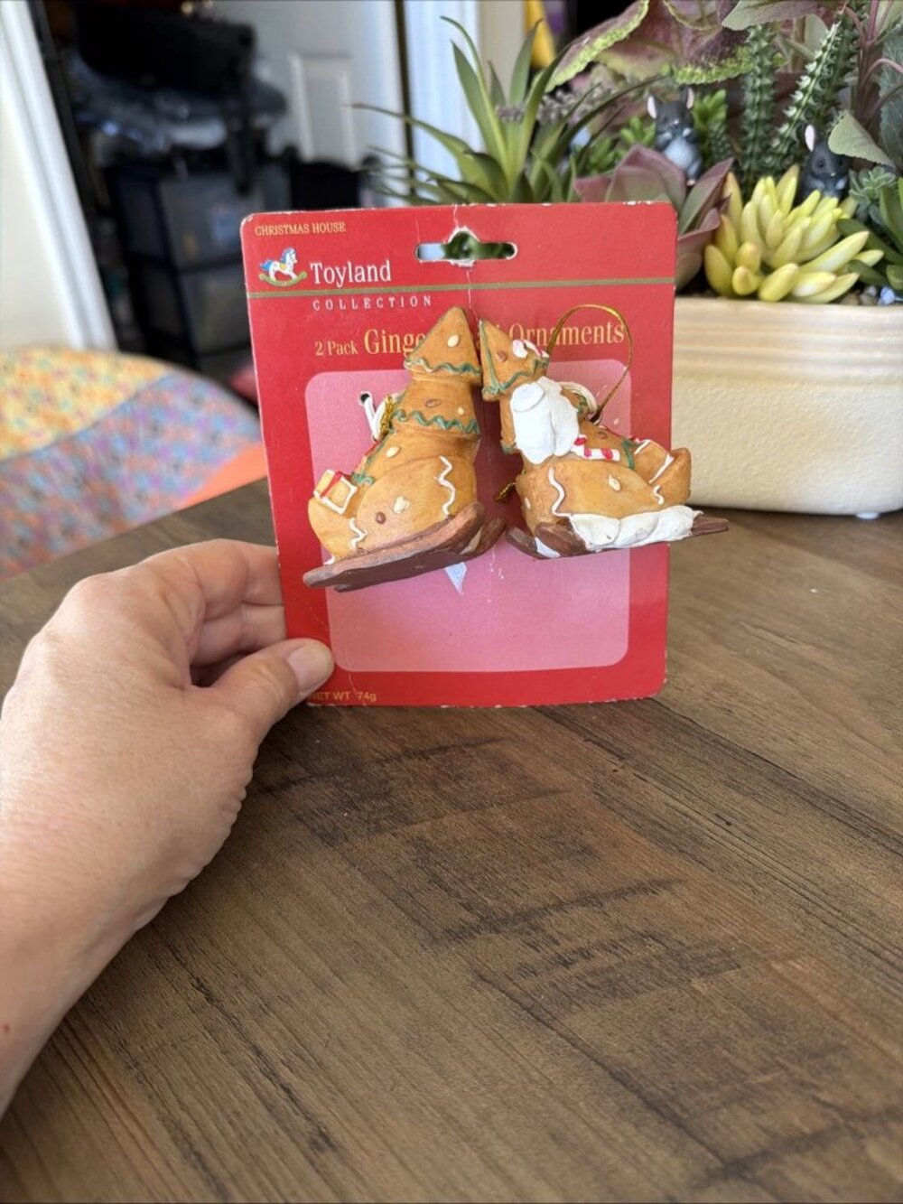 Christmas House Toyland Collection - Gingerbread Ornaments - Set of 2 - NWT
